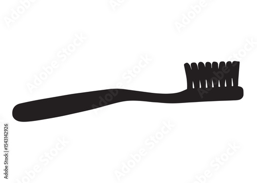 Toothbrush logo silhouette vector, Toothbrush logo icon, toothbrush silhouette vector illustration, simple black toothbrush silhouette logo vector on a white background.