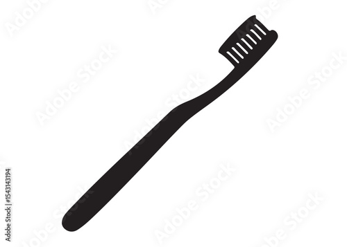 Toothbrush logo silhouette vector, Toothbrush logo icon, toothbrush silhouette vector illustration, simple black toothbrush silhouette logo vector on a white background.