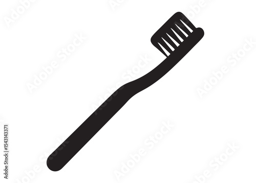 Toothbrush logo silhouette vector, Toothbrush logo icon, toothbrush silhouette vector illustration, simple black toothbrush silhouette logo vector on a white background.
