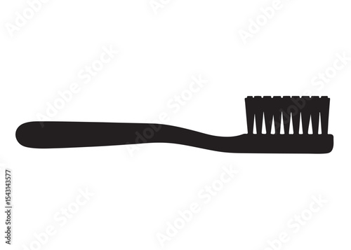 Toothbrush logo silhouette vector, Toothbrush logo icon, toothbrush silhouette vector illustration, simple black toothbrush silhouette logo vector on a white background.