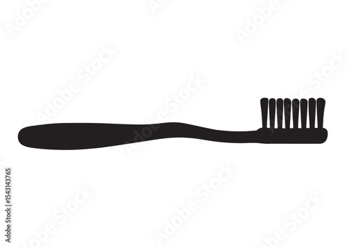 Toothbrush logo silhouette vector, Toothbrush logo icon, toothbrush silhouette vector illustration, simple black toothbrush silhouette logo vector on a white background.