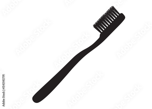 Toothbrush logo silhouette vector, Toothbrush logo icon, toothbrush silhouette vector illustration, simple black toothbrush silhouette logo vector on a white background.