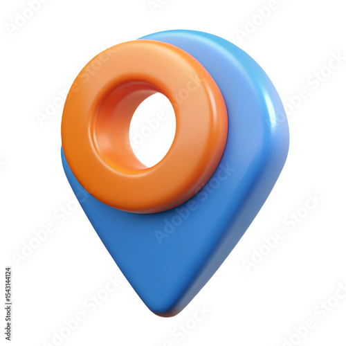 Location Icon: A simple, colorful 3D location icon. A modern representation of navigation.