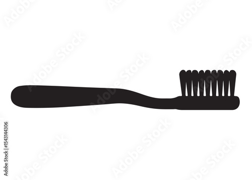 Toothbrush logo silhouette vector, Toothbrush logo icon, toothbrush silhouette vector illustration, simple black toothbrush silhouette logo vector on a white background.