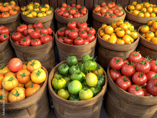 Fresh produce showcase at community farmers market a high-fidelity experience