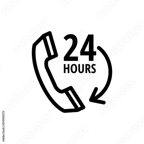 24 Hours Available Sign Logo Vector logo
