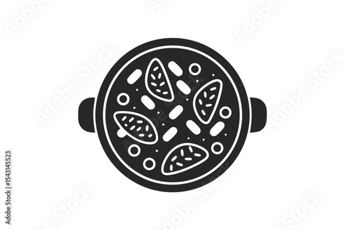 Mutton Curry vector silhouette illustration isolated on white background