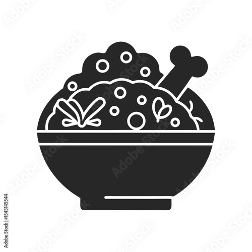 Mutton Curry icon vector silhouette illustration isolated on white background