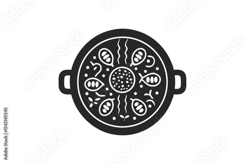 Mutton Curry vector silhouette illustration isolated on white background