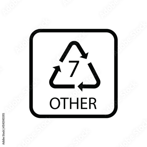 7 Other Plastic Symbol Vector Icon logo
