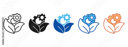 Green Technology Icon Set Multiple Style Collection