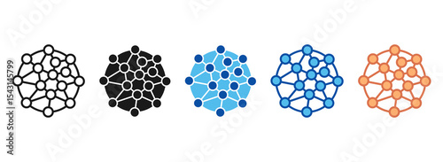 Nanotechnology Icon Set Multiple Style Collection