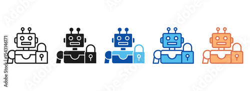 Lock Icon Set Multiple Style Collection