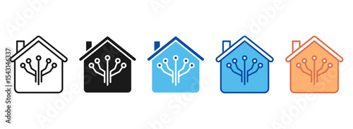 Smart Home Icon Set Multiple Style Collection