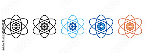 Science Report Icon Set Multiple Style Collection