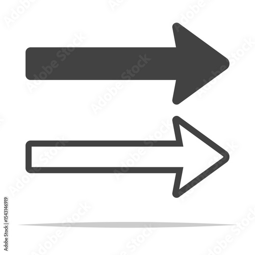 Simple black arrow icon vector isolated