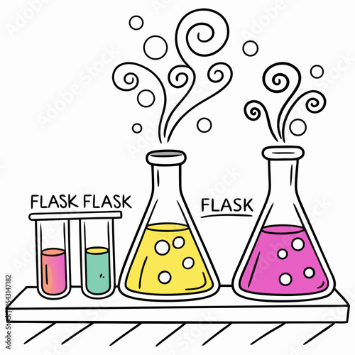 vector illustration of laboratory glassware