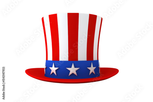 American uncle sam top hat isolated on transparent background