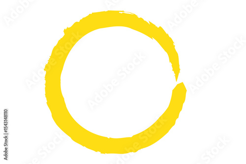 Circle frame brush stroke, round shape