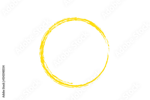 Circle frame brush stroke, round shape