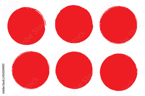 Round brush strokes vector. Painted rounds collection.