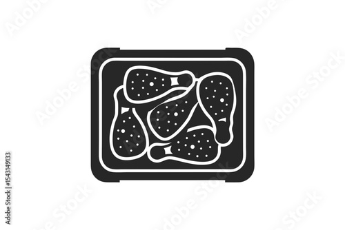 Fried chicken vector silhouette illustration isolated on white background