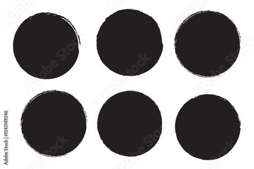 Round brush strokes vector. Painted rounds collection.