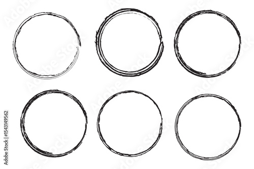 Round brush strokes vector. Painted rounds collection.