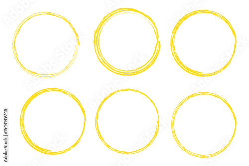 Round brush strokes vector. Painted rounds collection.
