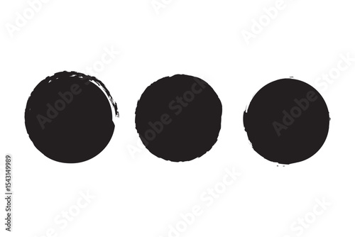 Paint brush blob, circle shape, round chalk bubble,