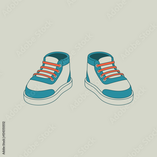 Sneakers. Colored stylized illustration. Vector graphics.