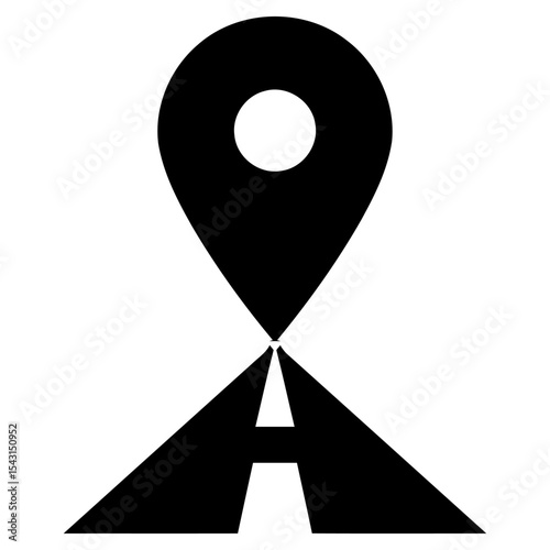 black and white map pointer icon vector