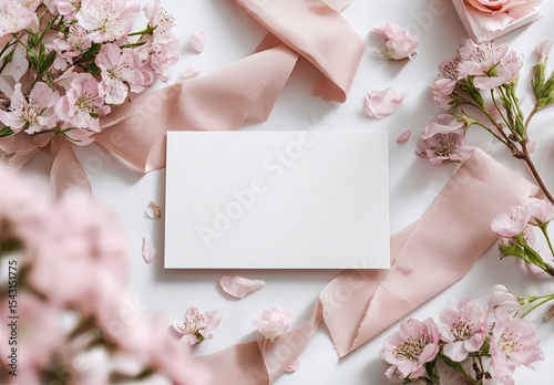 Delicate floral arrangement with blank card (1)