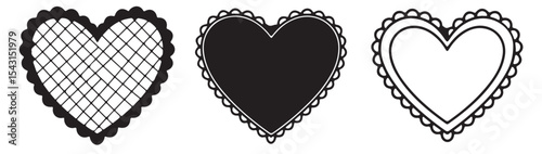 Coat of Arms with Wings and Romantic Heart Symbols in Red Vector Design