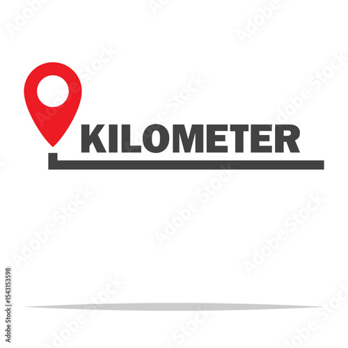 Kilometer icon vector isolated illustration