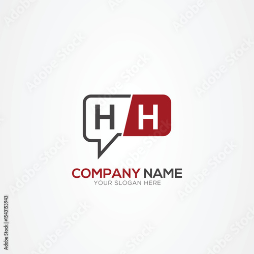 Letter H HH tech logo, chat design, communication, robot logo design Vector