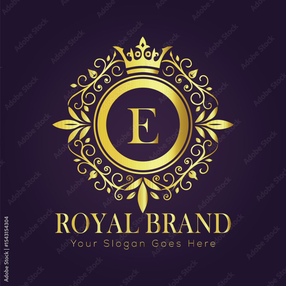 Fototapeta premium Letter luxury gold logo concept