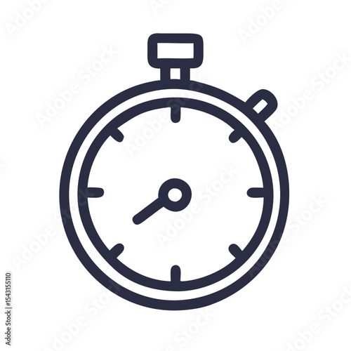 Stopwatch icon in minimalist design with simple lines and black color  