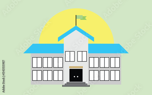 Illustration of high school building