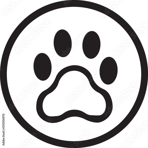 Vector art of paw print icon isolated on white background