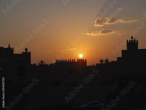 Morocco Looking Up at the Fading Glow of Sunset