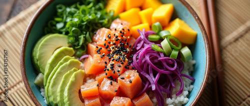 Salmon Poke Bowl with Tropical Vibe — Vibrant Island-Inspired Lunch