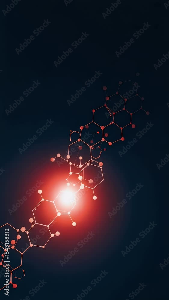 Abstract Molecular Red Technology Background Connection Science Research