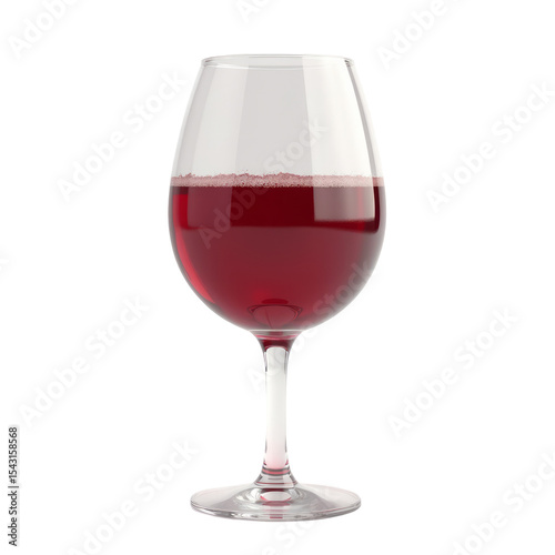 Red Wine Glass Emoji - 3D Rendering Isolated on Snow-White Background