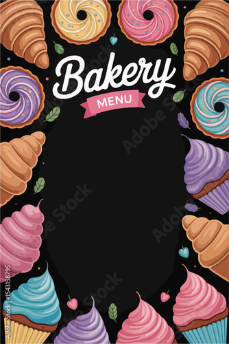 Bakery Menu invitation design copy space