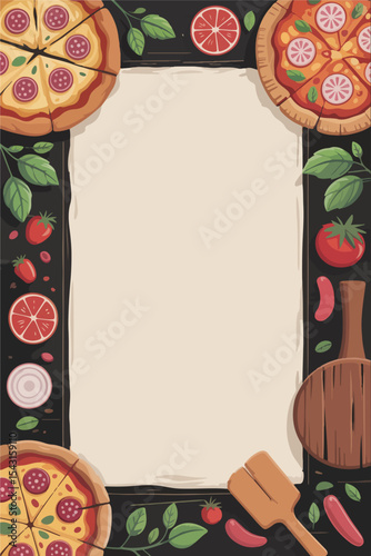 Pizza Menu invitation design copy space