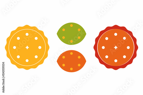 set of Chapati vector silhouette illustration isolated on white background
