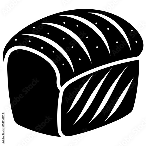 Bread vector silhouette illustration isolated on white background