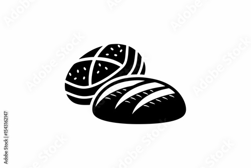 Bread vector silhouette illustration isolated on white background