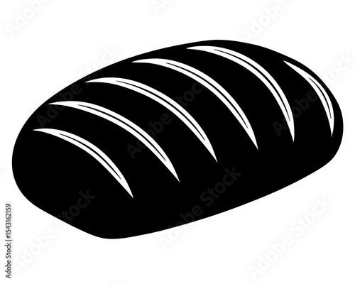 Bread vector silhouette illustration isolated on white background
